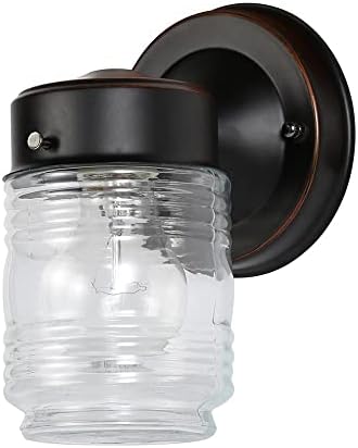 Design House 505198 Jelly Jar 1 Light Wall Light, Oil Rubbed Bronze , Brown