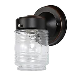 Design House Jelly Jar Outdoor Wall Light, Oil Rubbed Bronze