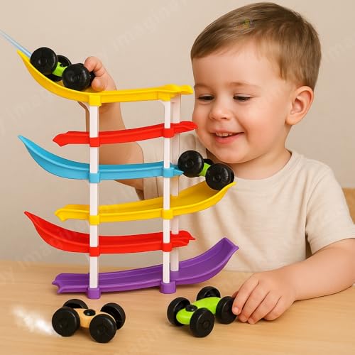Toy Imagine™ 6-Level Racer Ramp Track Toy for Kids | 6 Colorful R...