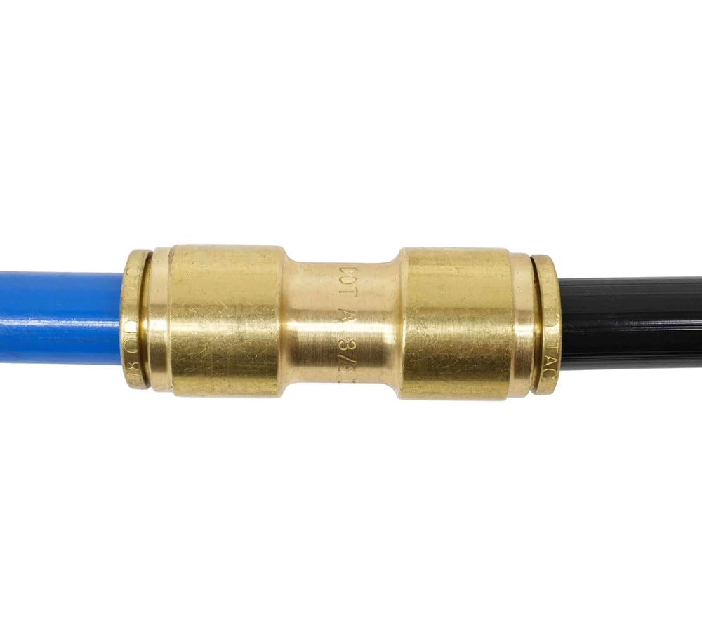 Mytee Products DOT Union Connector Brass Push-Lock Air Brake Fitting 3/8