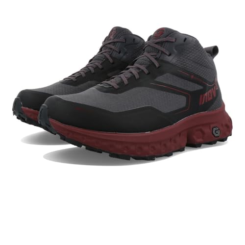 INOV8 RocFly G 390 GORE-TEX Men's Cushioned Hiking Boots - Dark Grey/Burgundy - 8 Standard