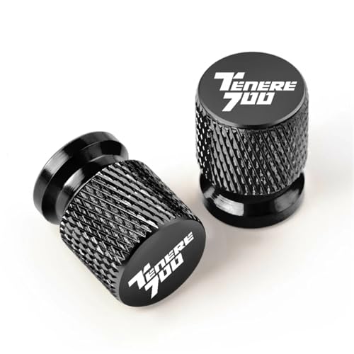 YIJIEBAO 2 PCS Motorrad Rad Reifen Ventil Kappen Zubehör Fit for Yamaha TENERE 700 TENERE 700 Tenere700 2019 2020 2021-2024(Black)