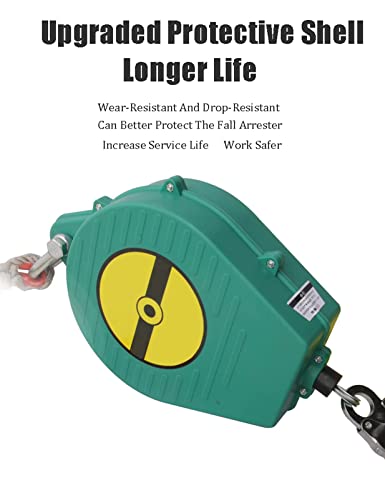 Cuerda de seguridad retráctil para protección contra caídas, línea de vida autorretráctil, dispositivo de protección personal para techos y construcción, capacidad de carga: 150 kg, 7 m (10 m)