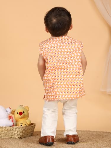 Image of POLKA TOTS Pure Cotton New Born Dress | Ultra-Soft, Breathable & Lightweight Sleeveless Jhabla Pant Set for Baby Boys & Girls | Baby Summer Clothes | Traditional Jabla & Pyjama Set for Newborns