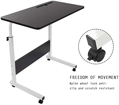 GRANDMA SHARK 80 × 40 cm Laptop Table for Sofa or Bed, Laptop Desk, Standing Height Adjustable Computer Desk, Portable Side Table, Bed Table, Sofa Table (Black)