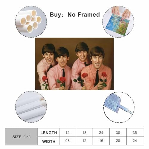 LUISAS Poster d’art vintage des Beatles sur toile – Impression d’art moderne pour chambre à coucher – 30 x 45 cm - Les Beatles, Paul McCartney, John Lennon, RIngo Starr, George Harrison LUISAS Poster d'art vintage des Beatles sur toile - Impression d'art moderne pour chambre à coucher - 30 x 45 cm – Image 3