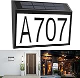 KkAscX Solar House Number Light Waterproof, Wall Mount Address Numbers Sign, Auto on/off & Customized Letter and Numbers,LED Solar powered address plaques Driveway Marker for Home Garage Yard, Black