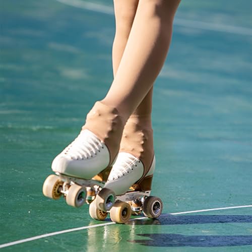 CALZITALY PACK 1 oder 2 PAARE - Damen Rollschuh und Eiskunstlauf Steg Strumpfhose | Karamell, Hautfarbe, Schwarz | S, M, L | 70 DEN | Made in Italy (L, Hautfarbe)