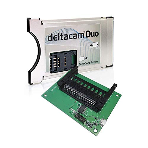 Deltacam Duo Twin CI modulo + programma Unicam Duo I Common Interface con crittografia DeltaCrypting 3.0 per ricezione trasmettitore crittografato I DVB CI-compatibile PCMCIA CI-CAM per Smart Cards TV