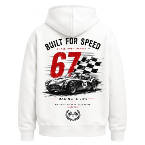 CINPIC Vintage Racing Car Hoodie White - Image 4