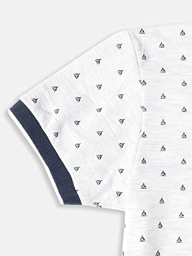 Image of Li'l Tomatoes Boys Cotton Pique Polo T-Shirt | Printed Half Sleeve Casual Summer Wear | Soft & Breathable Fabric | 7-16 Years