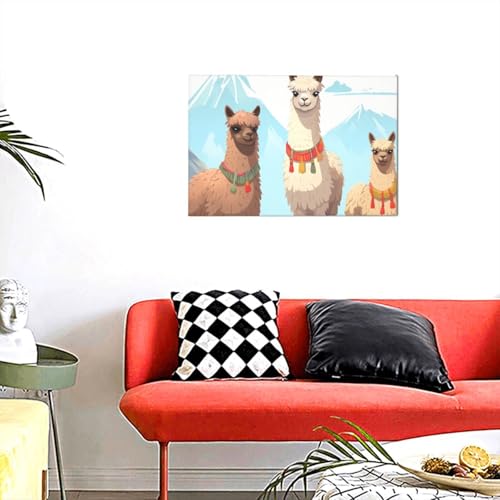 Décoration murale d'intérieur lama mignon pour une maison accueillante