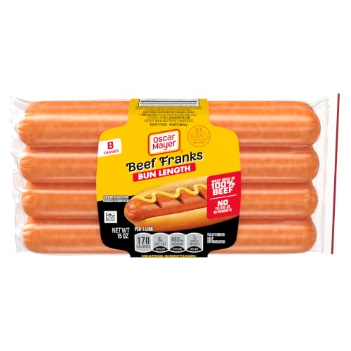 Oscar Mayer Hot Dogs, 8 ct Pack, Bun-Length Beef Franks