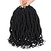 Leeven 8 Packs Wavy Senegalese Twist Crochet Hair with Curly Ends, 8 Inch Black Pre Looped Short Crochet Braids, Pre Twisted Small Havana Twist, Synthetic Braiding Hair for Women Girl Kids