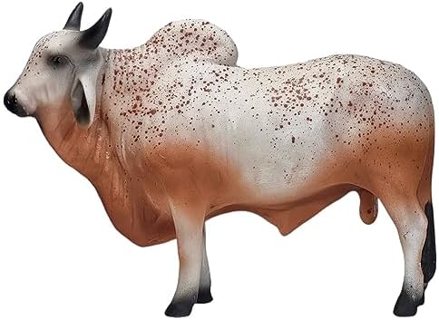 Estátua De Boi Touro Decorativo Fazenda Sítio - Resina 26cm (Marr...