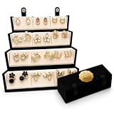 ZEVRA Custom Name Velvet Jewellery Box with 12 Pairs Earrings