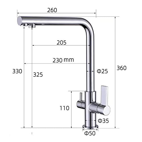Fregadero de cocina gris equipado con grifo de tres vías para agua potable 3