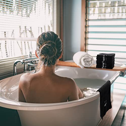 36 Pcs Makeup Remover Cloth Make Up Remover Cloth Reusable Face Towels Makeup Washcloth Microfiber Soft Wash Cloths For Your Face Make Up Removal Washcloths Bulk (Black) #TOP6