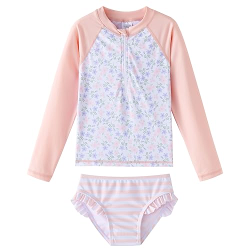 Image of Toddler Girls Swimsuit Rash Guard Sets 2-Piece Bathing Suits UPF 50+ Summer Kids Swimwear 2-7T