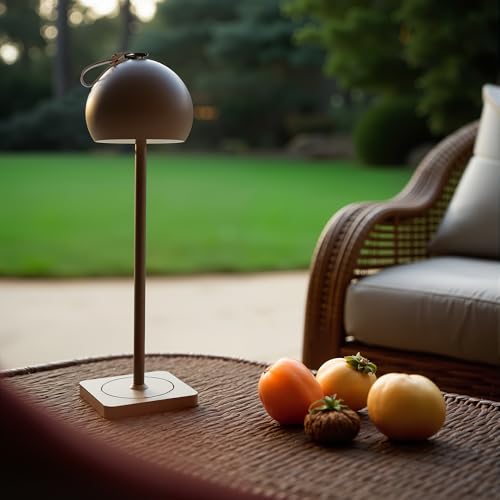 DILUMEN Lámpara de mesa inalámbrica, Lámpara de mesa LED Recargable,Blanco Neutro 4000K Regulable,Cabezal de Lámpara portátil Desmontable con USB-C Carga para Interiores y Exteriore,Diseño exclusivo