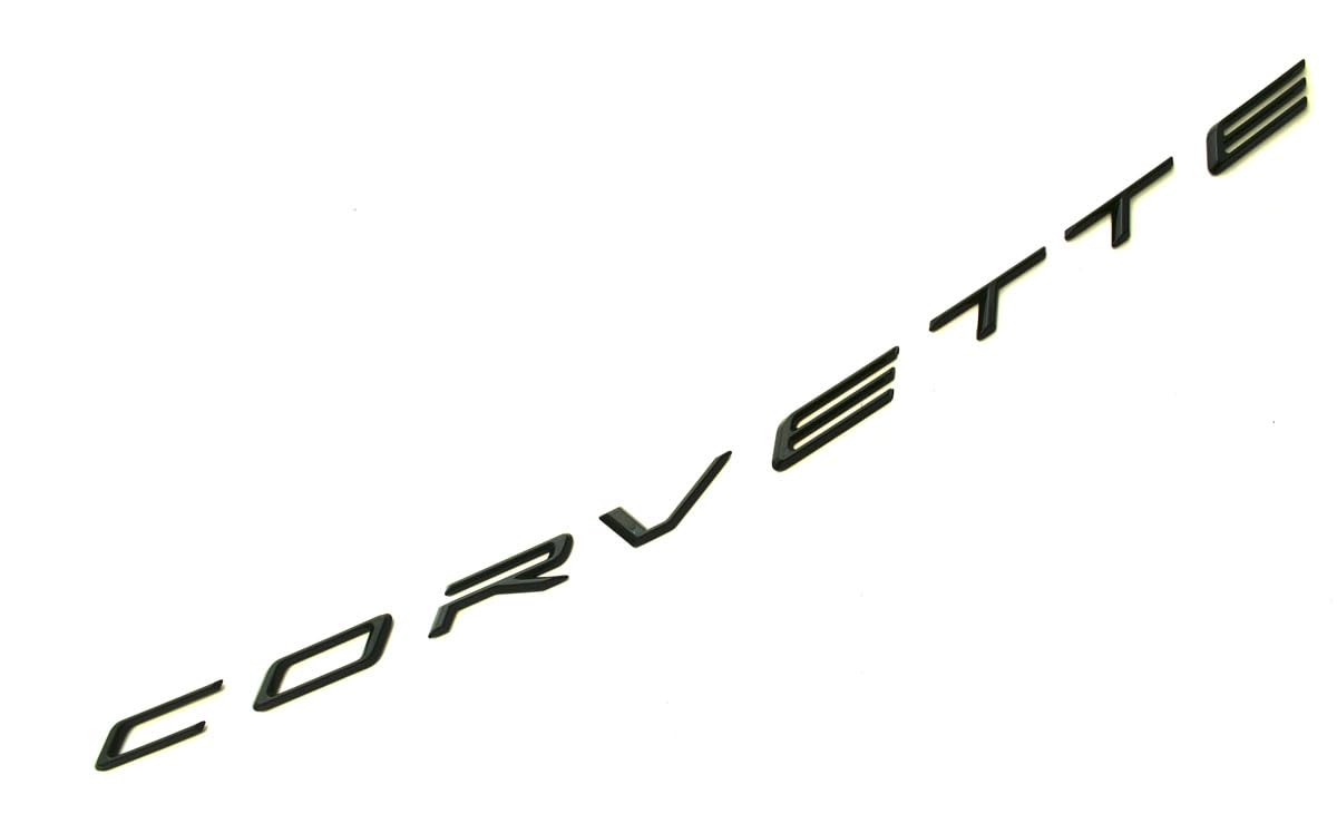 1x Rear Bumper Letters Emblem Car Badge Nameplate Logo Replacement for 2020+ Corvette C8 (Glossy Black)