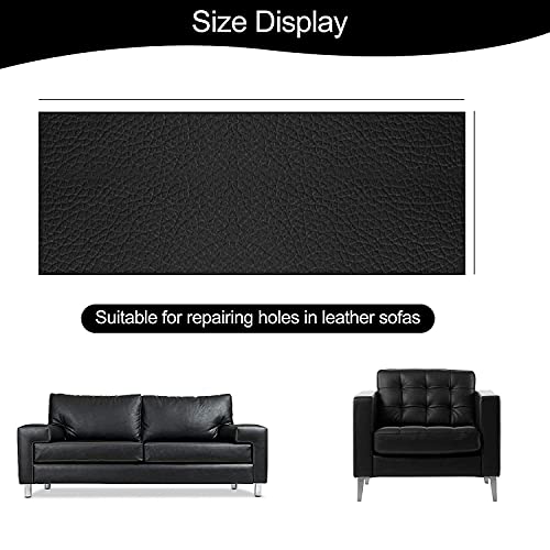 Image of SIA VENDORS? Leather Repair Tape Self-Adhesive Leather Repair Patch For Sofas, Waterproof Leather Patches For Couch, Leather Sticker Patch Kit for Couches, Furniture,Bags,Purse (Black, 12 X 24 Inches)