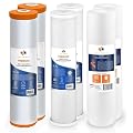 Aquaboon 5 Micron 20 x 4.5 Whole House Water Filter Replacement Cartridge Set: Sediment, Iron & Manganese, CTO for 3-Stage Water Filtration System 2 Pack