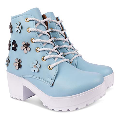 Image of KRAFTER Classic Black Boots for Women & Girls - Fashionable High Ankle Winter Shoes Soft Insole Lightweight & Durable - Casual Wear