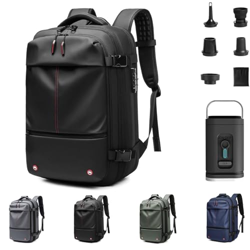 Spacevac Pro Backpack (60 L), Equipped with 1200 Mah Electric Air Pump, Space Vac Pro Large CapacityAnti-Theft Backpack (Black)