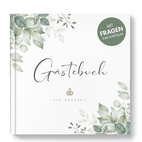 AmzLinkal Gästebuch Hochzeit mit Fragen zum Ausfüllen - Unvergessliche Hochzeitsbuch, Geschenk ideal für Hochzeiten, Jahrestage und Frisch Verheiratete
