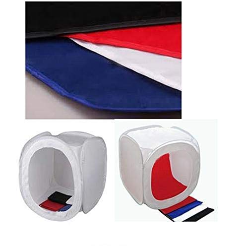 Image of Hiffin 60x60 cm Portable Photo Studio Shooting Tent Light Cube Diffusion Soft Box Kit with 4 Colors Backdrops (Red Blue Black White Matte) for Photography