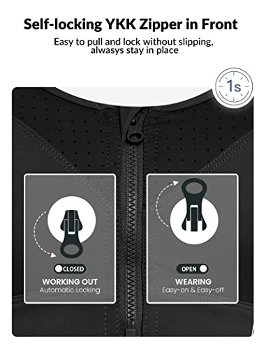 Yvette Adjustable Sports Bras For Women High Impact - Zip Front Sports Bra Plus Size For Running Workout,Black #TOP2