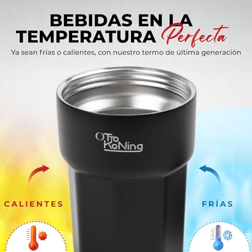 Miniatura 7 de Otto Koning Termo Café 350ml. Taza De Café 100 A Prueba De Fugas, De Acero Inox Sin Bpa. Vaso Termo Café Para Llevar, Vaso Térmico Para Café, Agua, Té Caliente Y Frío