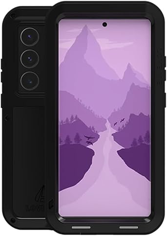 LOVE MEI for Samsung Galaxy S24 Ultra Metal Case,Outdoor Heavy Duty Rugged Aluminum Metal Military Bumper Shockproof Protection Case Cove Without Tempered Glass for Samsung Galaxy S24 Ultra Black