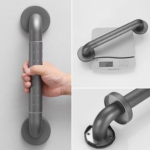 Barra di sostegno per doccia resistente e antiscivolo, in acciaio inox 304, maniglia di sicurezza a parete per anziani e anziani (48,3 cm), assistenza agli infortuni, colore grigio