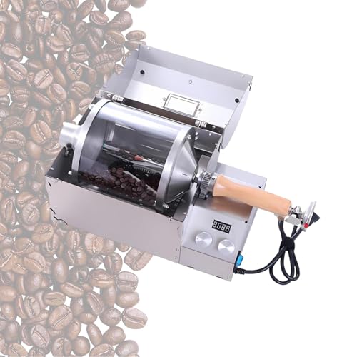 Tostatrice Caffè in Acciaio Inox 100–400g, Tostacaffè Elettrico Automatico Con Tamburo Rotante E Riscaldamento Diretto, Ideale per Home Barista E Principianti