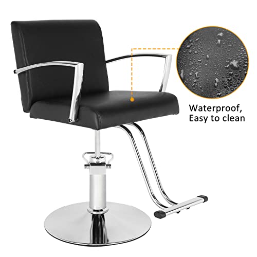 Winado Heavy Duty Hydraulic Salon Chair, Adjustable Height And 360 Degree Swivel, Supports Up To 330 Lbs, Barber Chair For Barber Shops And Beauty Salons, Black #TOP5