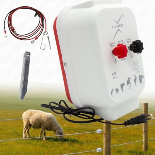 Llampec Pastor Eléctrico 60 “PETS” con conexión a red 230v – Cerca eléctrica Especial para Perros y Gatos   1,5 J   9.000 V   8 km de Alcance – Uso Doméstico y Jardines – Fabricado en España