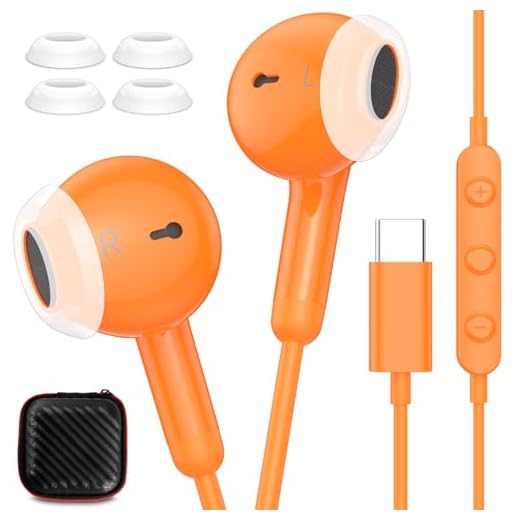 Wired Earbuds USB C Headphones for iPhone 17 Pro Max 16 Plus 15 16e,in-Ear Noise Canceling Type C Earphone for Samsung A17 A16 S25 FE S24 Ultra S23,HiFi Stereo Headset with Microphone for iPad A16 10