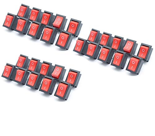 FEDUS Small Mini Boat On/Off Rocker Switch Snap-in 2-Pin Red Plastic Button Pack of 30 (B08CK8YV9C) Amazon Price History, Amazon Price Tracker