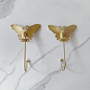 Vintage Butterfly Decorative Wall Hooks Rack Hangers for Hanging Clothes Coats Towels Keys Hats, 2 Pack Antique Metal Mounted Wall Hook Vintage Butterfly Decorative Wall Hooks Rack Hangers for Hanging Clothes Coats Towels Keys Hats 2 Pack Antique Metal Mounted Wall Hook