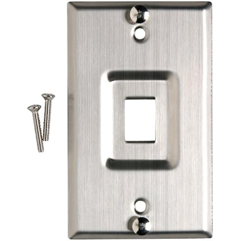 Allen Tel Products ATBK-VOIP VoIP Single Gang, 1 Port Wall Telephone Faceplate, Stainless Steel Cover