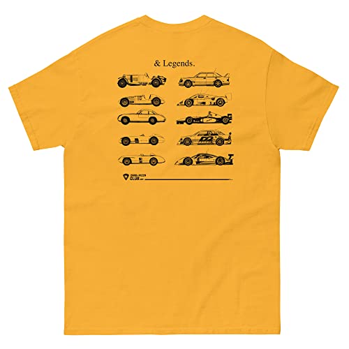 Camiseta coches carreras youngtimers unisex talla XL oro ropa motor retro coleccionista