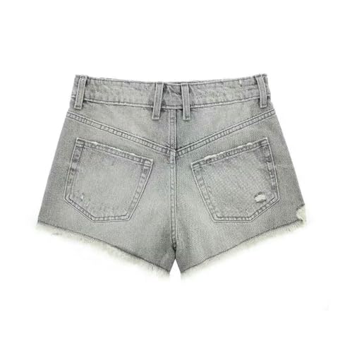 Short jeans femme bleu clair m ajusté déchiré pour l'été