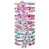 ChungLong0593 12pcs Friendship Animal Charms Bracelets Cute Dog Cat Unicorn Butterfly Heishi Bracelets Stack Vinyl Clay Disc Bead Stretch Summer Beach Bracelets For Women-Unicorn