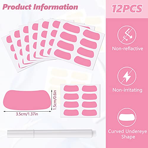 48 Pairs Eye Strips Sports Eye Stickers Breathable Strips with 1 White Pencil for Baseball Football Softball Fans on Game Day(Pink)