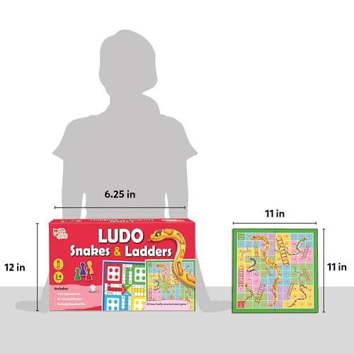 Image of Junior Ludo and Snakes & Ladders Board Game (Pack of 10) | 11 inchx11 inch Foldable Game Board with Dice | Birthday Return Gifts for Kids Ages 5 6 7 8 9 10 | 2 in 1 Gift Set