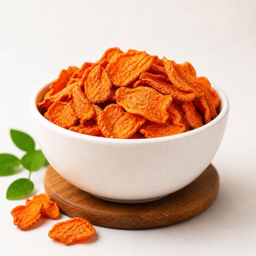 Image of GRABZ Crunchy Carrot Chips | Solar-Dried, Air-Cooked | Vitamin-Rich, Low Fat Healthy Snack - 20g Each (Pack of 3)
