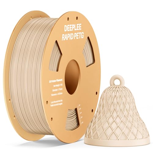 Filamento PETG Rapido DEEPLEE 1.75mm Beige 1KG, Alta Resistenza agli Urti, Stampa Fino a 638 mm/s, Compatibile con la Maggior parte delle Stampanti FDM