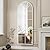 Prywot Mirror Full Length, 65"x22" Arched Window Pane Mirrors for Wall Decor, White Full Body or Wall Mounted Mirrors, Farmhouse Standing Mirror Hanging or Leaning for Living Room, Entryway, No Stand